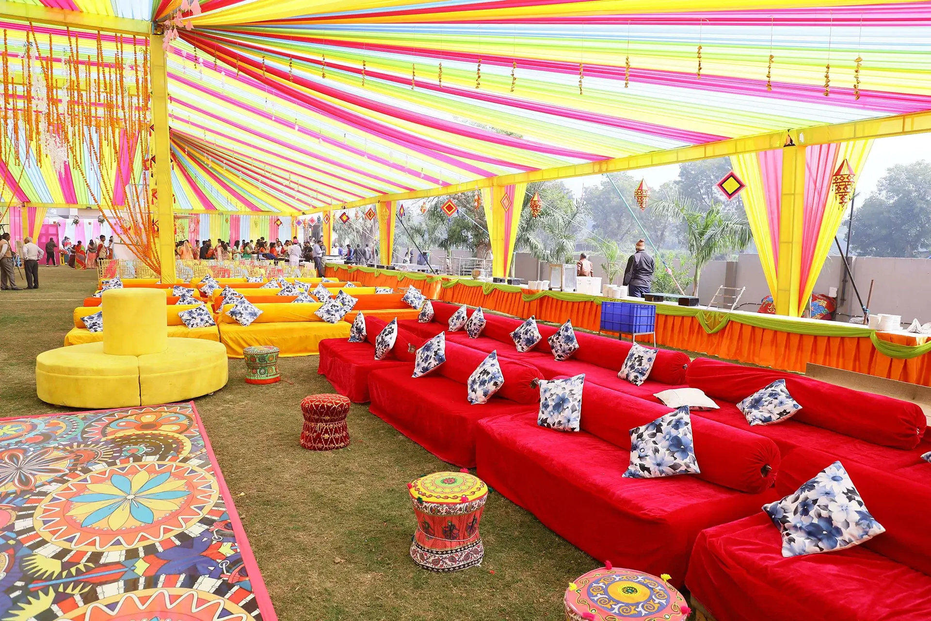 Wedding décor detail at a heritage venue in Rajasthan